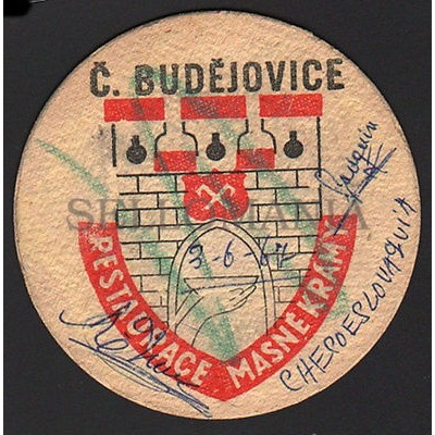 OLD BEER COASTER 1967 CZECH BUDEJOVICE POSAVASOS CC004