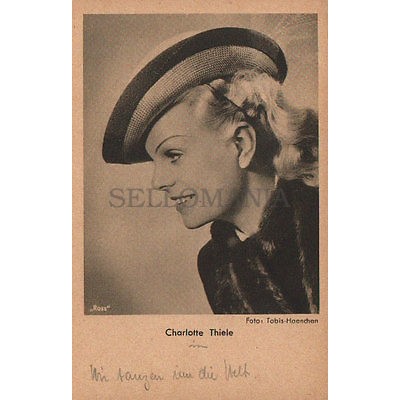 OLD POSTCARD ACTRESS GERMANY CHARLOTTE THIELE YEARS 1940 CARTE POSTALE CC1281