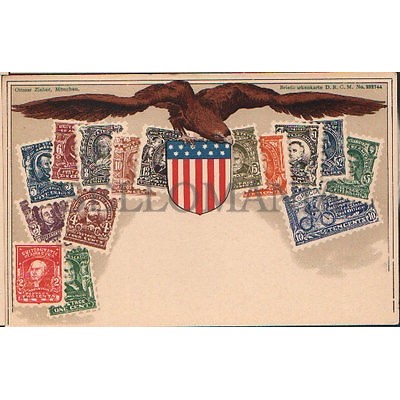 OLD STAMPS POSTCARD UNITED STATES OF AMERICA STAMPS CARTE POSTALE POSTAL  CC1265